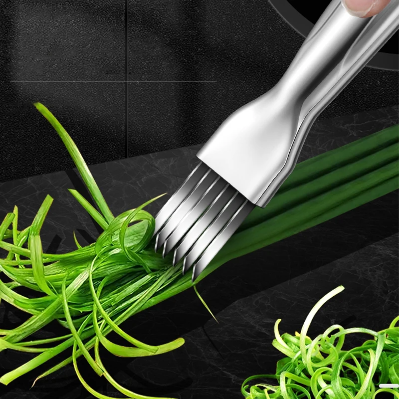 

Kitchen Shred Silk The Knife Stainless Steel Chopped Green Onion Knife Curved Handle Design Food Speedy Chopper Green Onion