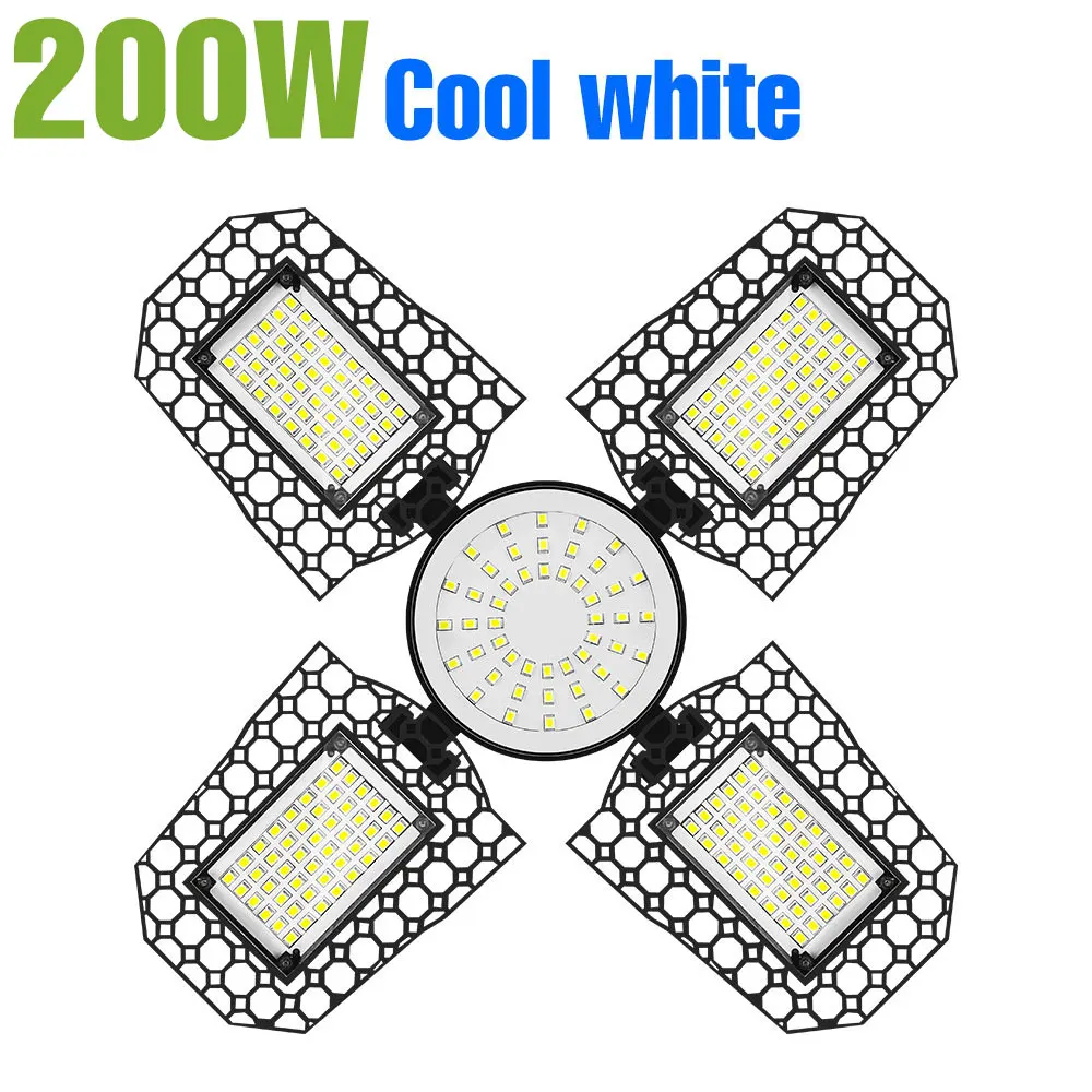 200W LED Garage Gloeilamp E27/E26 Lamp 100W 150W Vervormbaar Vouwen Voor Thuis Magazijn Workshop Kelder AC85V-265V 3000K/6000K