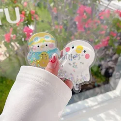 Trouvaille Cute Duck Quicksand CellPhone Stand Holder Korea Ins Creative Retractable Mobile Grip Tok Glitter Girl Accessories