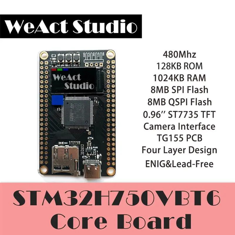 

WeAct STM32H750VBT6 STM32H750 Learning Board Development-Board