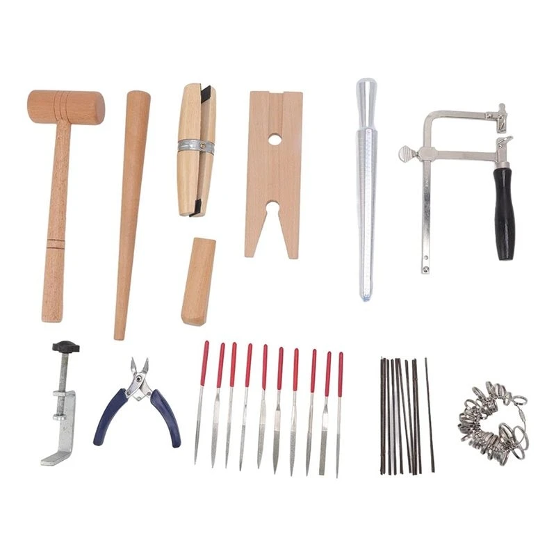 A32HOT-Jewelry Making Tools For Jewelers Wire Cutters With Metal Gavel And Wooden Clips