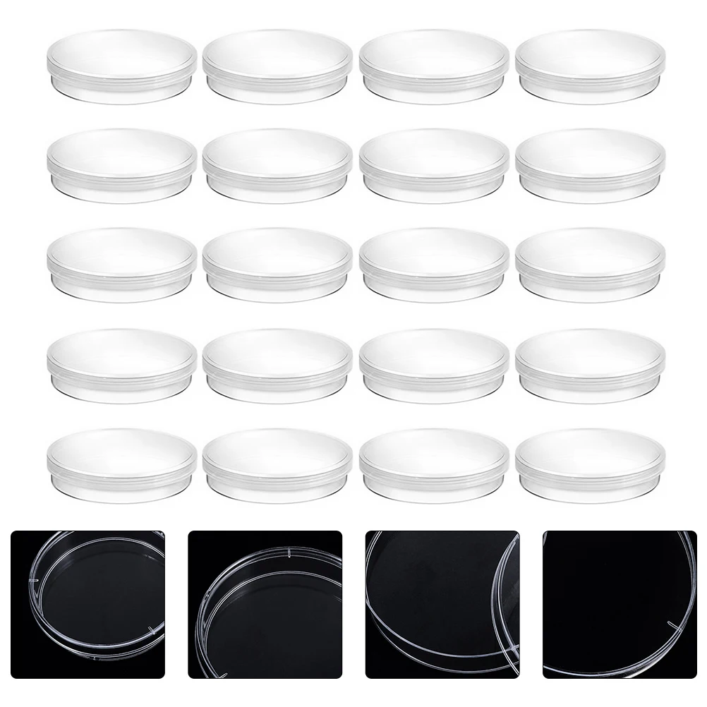 

30 Pcs 90mm Plastic Petri Dishes Transparent Laboratory Culture Lids Reusable for Biology Studies Teaching Equipment