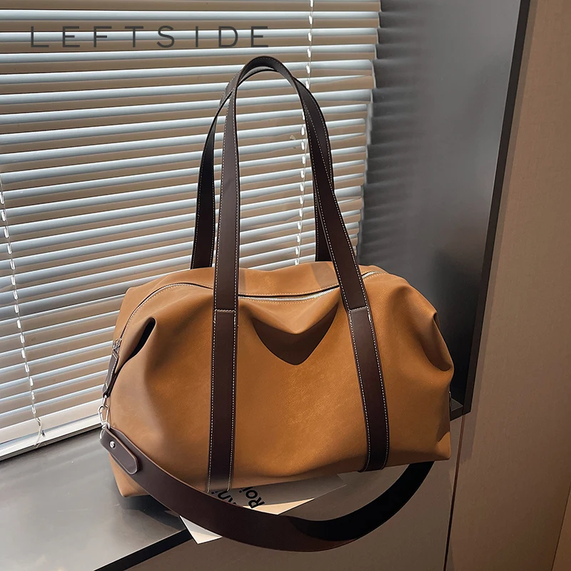 

Левая сторона, большие вместительные сумки на плечо из искусственной кожи для женщин, 2024, роскошная дизайнерская сумка через плечо, женские брендовые сумки в стиле ретро