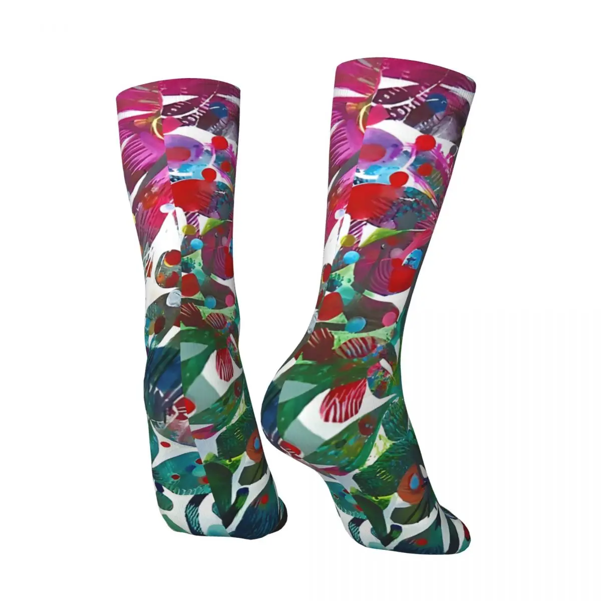 Colour Burst Men's Socks Retro Harajuku Street Style Novelty Seamless Crew Sock