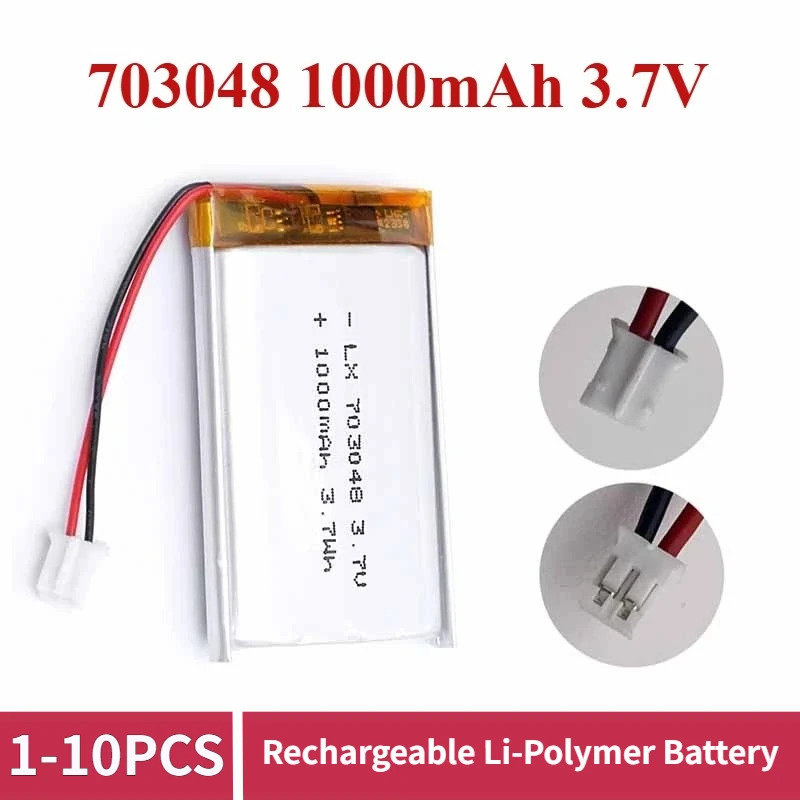 703048 1000mAh 3.7V بطارية ليثيوم بوليمر قابلة للشحن للتعليم المبكر آلة الجمال أداة MP4/5 بطاريات أدوات لتقوم بها بنفسك #1