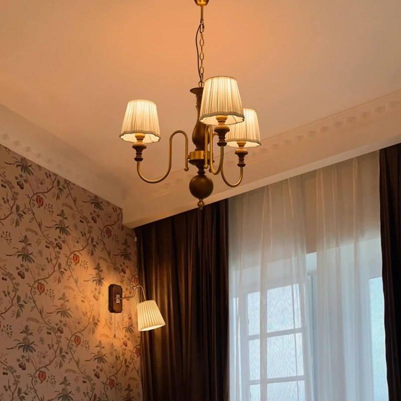 

Retro living room chandelier French medieval style main light study Nanyang style bedroom dining room ceiling light