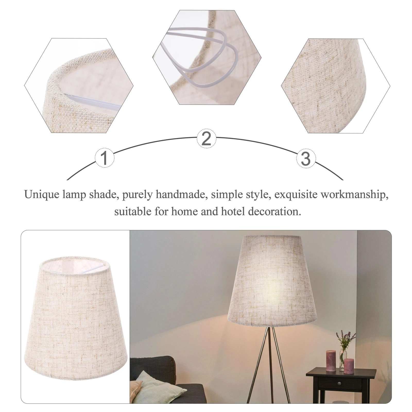 

Lamp Shade Accessories Durable Cloth Lamp Cover Beige Pleated Small Barrel Light Cover Hotel Decoration