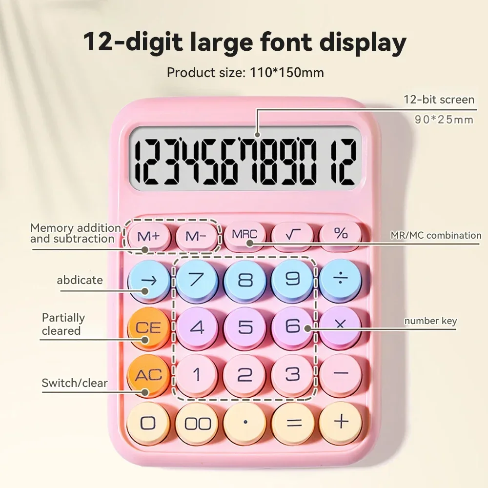 Calculatrice portable avec bouton de clavier à points d'affichage, calculatrice scientifique, ressources d'apprentissage de la papeterie, étudiants de la rentrée scolaire