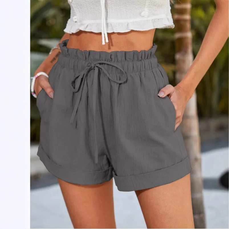 Faionable décontracté femmes orthès coupe ample confortable tricoté Polyester cinq-quarts longueur l taille élastique ceinture