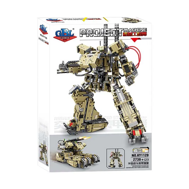 

IN STOCK KY1120 MOC Idea 2 IN 1 Tanks Building Blocks Model Mecha Robot Assembling Children's Toys Christmas Gift Set