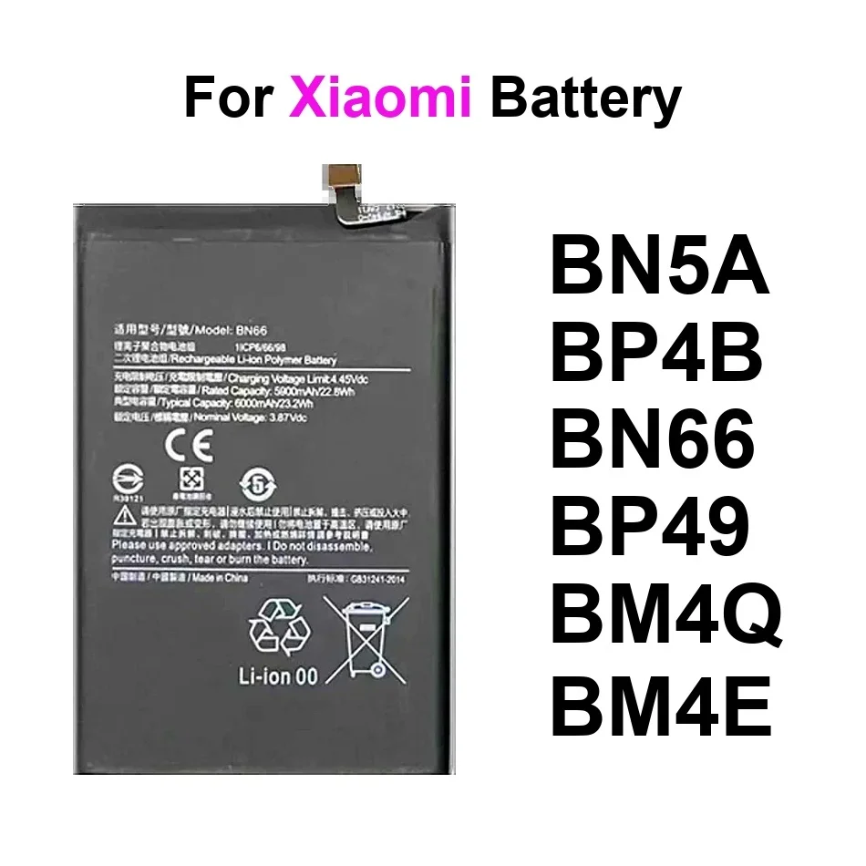 

Mobile Phone Battery Safe BP4B BM4E BN5A 4000-6000Mah For Xiaomi Poco C40 F1 F2 F4 M5s MI3 MI Pocophone 3 12 Pro Lite 5G