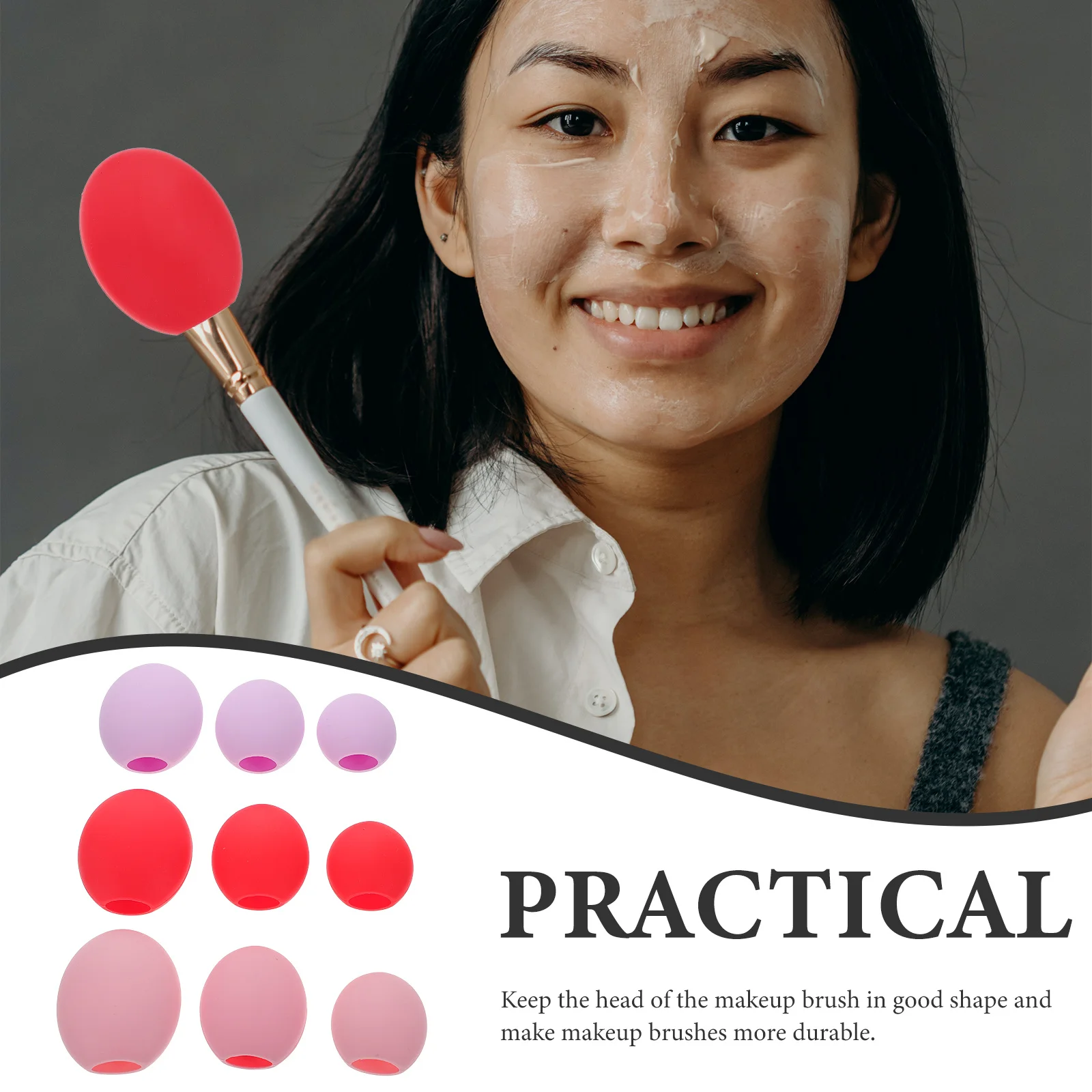 

9Pcs Silicone Makeup Brush Covers Wear Resistant Durable Brush Protectors for Indoor Outdoor Use Covers