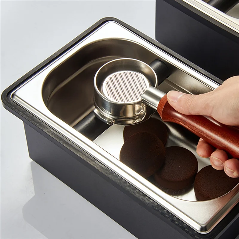 

B08B-Coffee Box Embedded Coffee Grounds Bucket Coffee Knock Box Coffee Powder Grounding Ground Tank