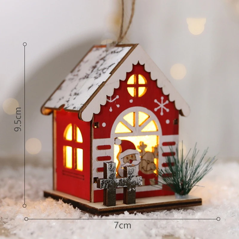 Casas De Madeira Decorativas Para O Natal, Árvore De Natal, Suprimentos Pingente