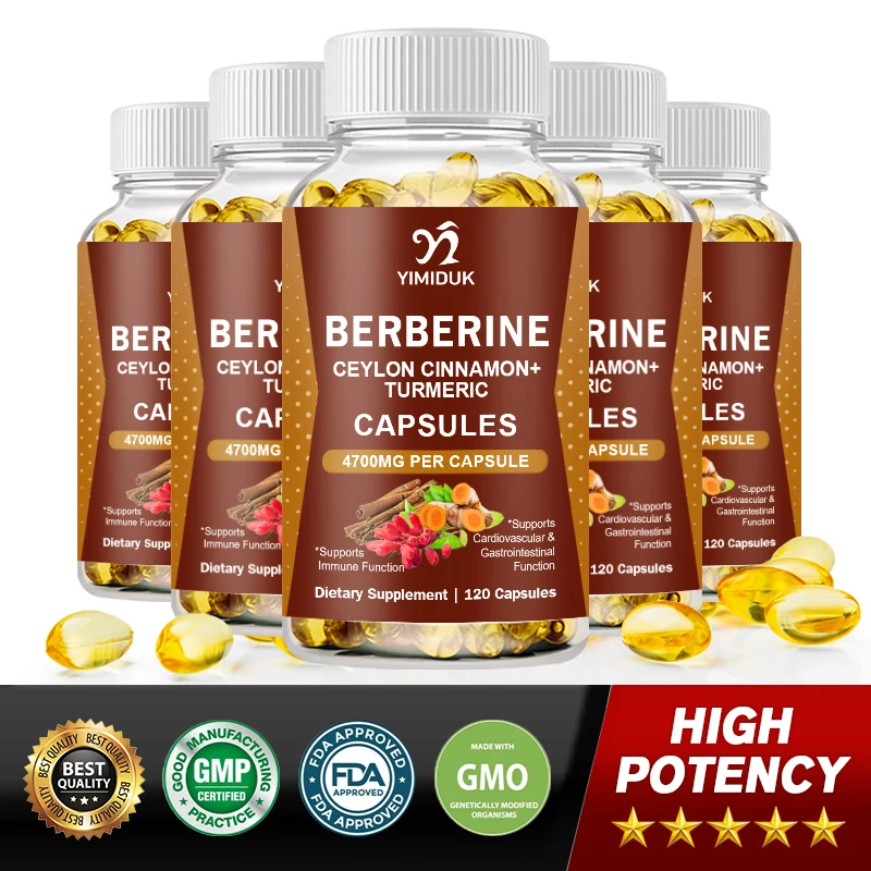 Berberine Capsules Ceylon Cinnamon Milk Thistle/Turmeric/Artichoke/ Black Pepper/Healthy Immune System, Heart Health Supplements