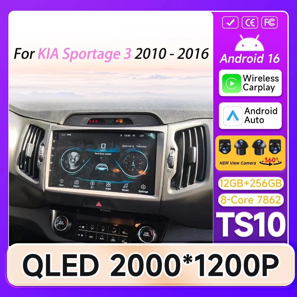 Android Auto For KIA Sportage 3 2010 - 2016 Automotive Multimedia GPS Navigation 5G Wifi Car Radio Car Intelligent Systems DSP