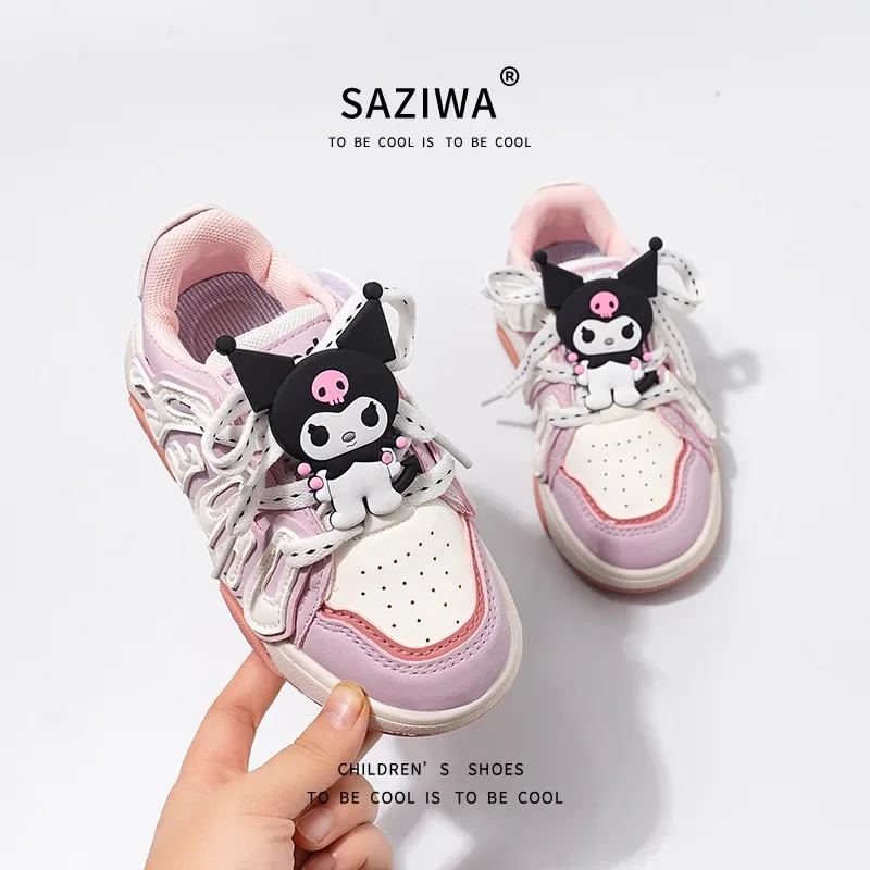 Girly Heart Kawaii Anime Casual Board Shoes Cute Kuromi Cartoon Children Spring Autumn Sports Sneakers Ins Gifts for Kids