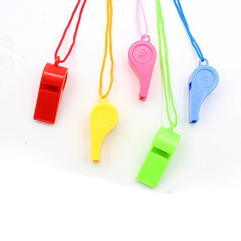 12/24pcs Whistle Mixed Colors Sporting Goods Plastic Whistle Colorful Cheer Referee Whistle Fan Whistle