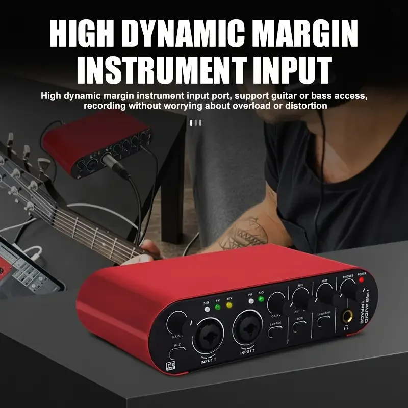 واجهة الصوت 24 بت 192 كيلو هرتز الخارجية Loopback USB كارت الصوت الغيتار تسجيل شاشة ستيريو Soundcard RED Studio