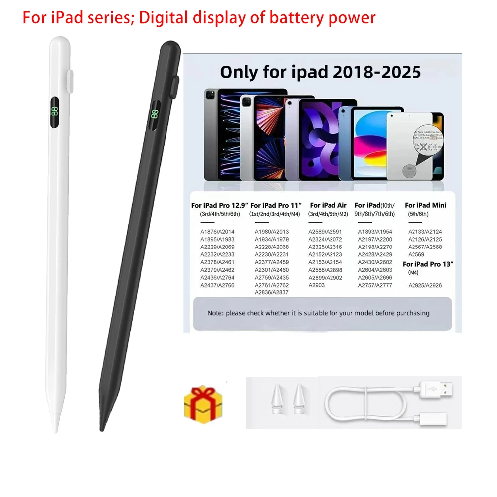 

2026 NEW Dedicated Pen Stylus For Apple iPad AIR MINI6/7/8 IPAD A16 IPAD10 IPADPRO Battery Display Stylus Writing Draw Pencil