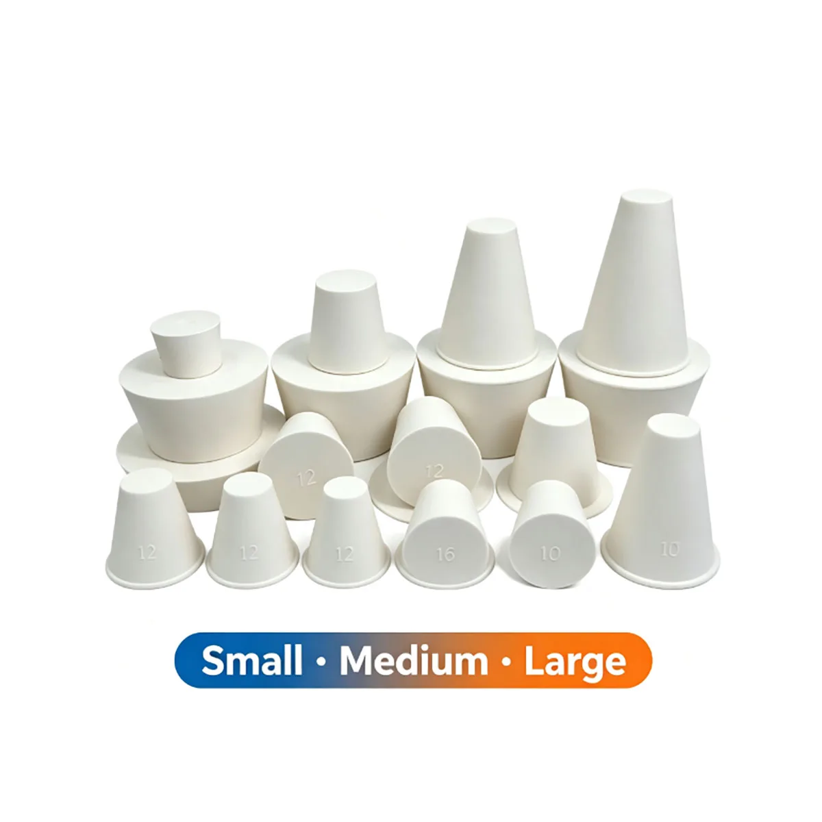 Tapered Rubber Hole Plug Airtight Sealing Bung, Various Sizes 1‑5Pcs for Laboratory Test Tube Bottle Sealing