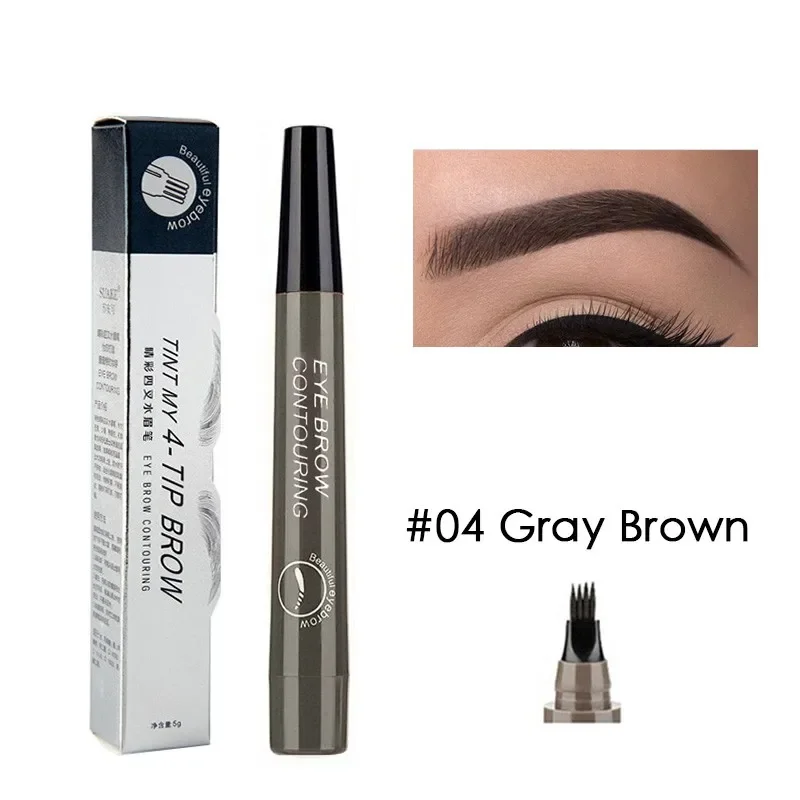 Misilan Eyebrow Pencil 4 Tip Liquid Brow Tattoo Pen Paint Makeup Waterproof Eyebrows Cosmetics
