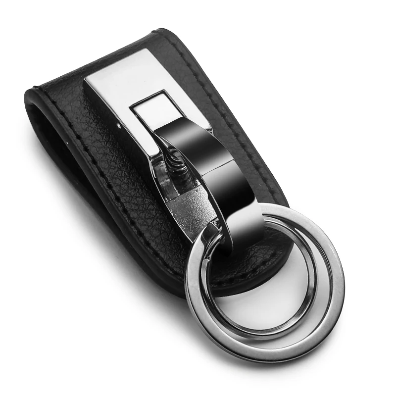 Leather Men Key Chain Luxury Belt Hanging Keychains Buckle Classic Retro Key Ring Holder Waist Hanging Fathers Day Gift Jewelry