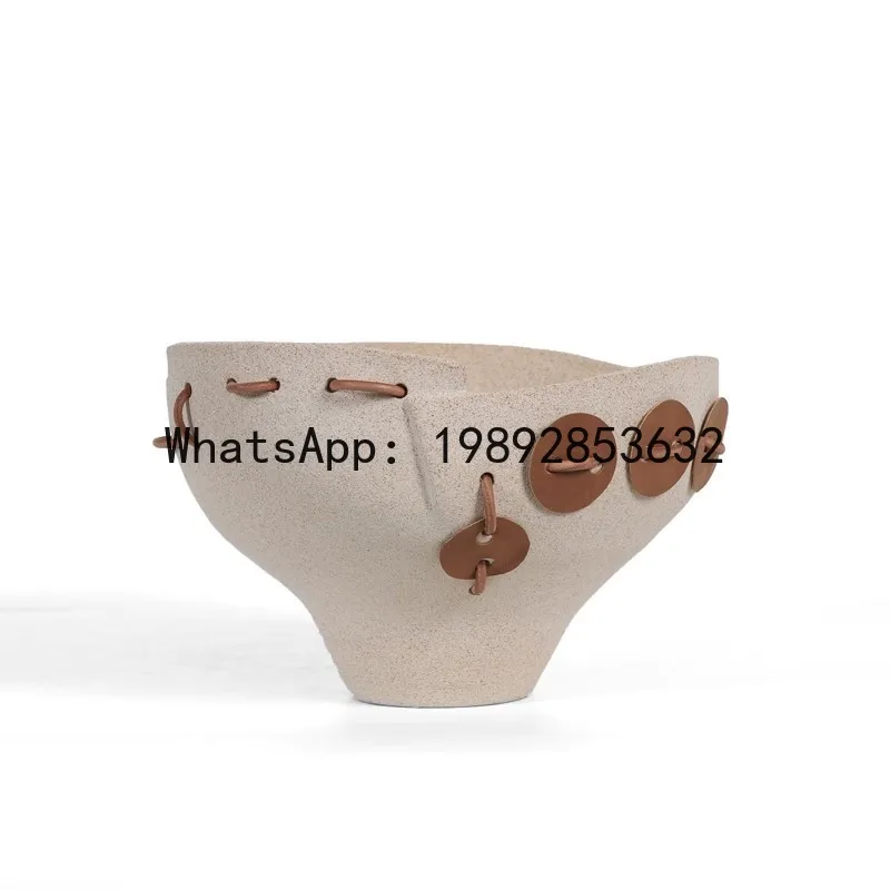 

PYJ modern simple old money style living room study ceramic fruit plate minimalist geometric ornament