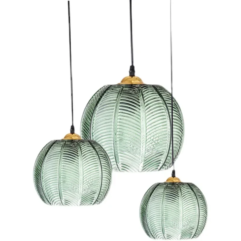 Glass Ball Green Pendant Lighting for Kitchen Dining Room Bedroom Bedside Hanging Lamp Restaurant Ceiling Lights Modern Indoor