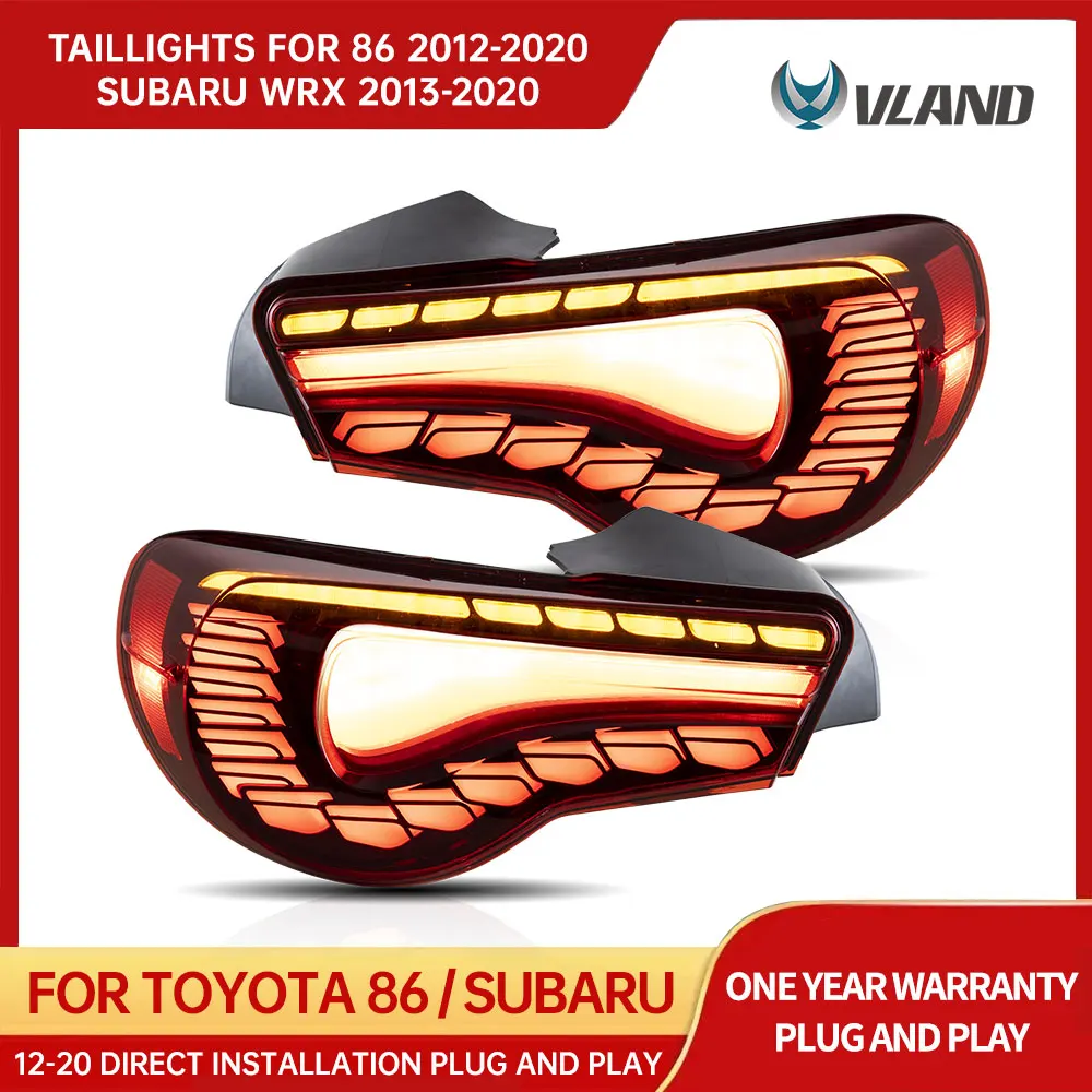 

VLAND Taillight Assembly for Toyota GT86 2012-2020(Scion FR-S,Subaru BRZ,Toyota 86)LED Driving Light LED Sequential Turn Signal