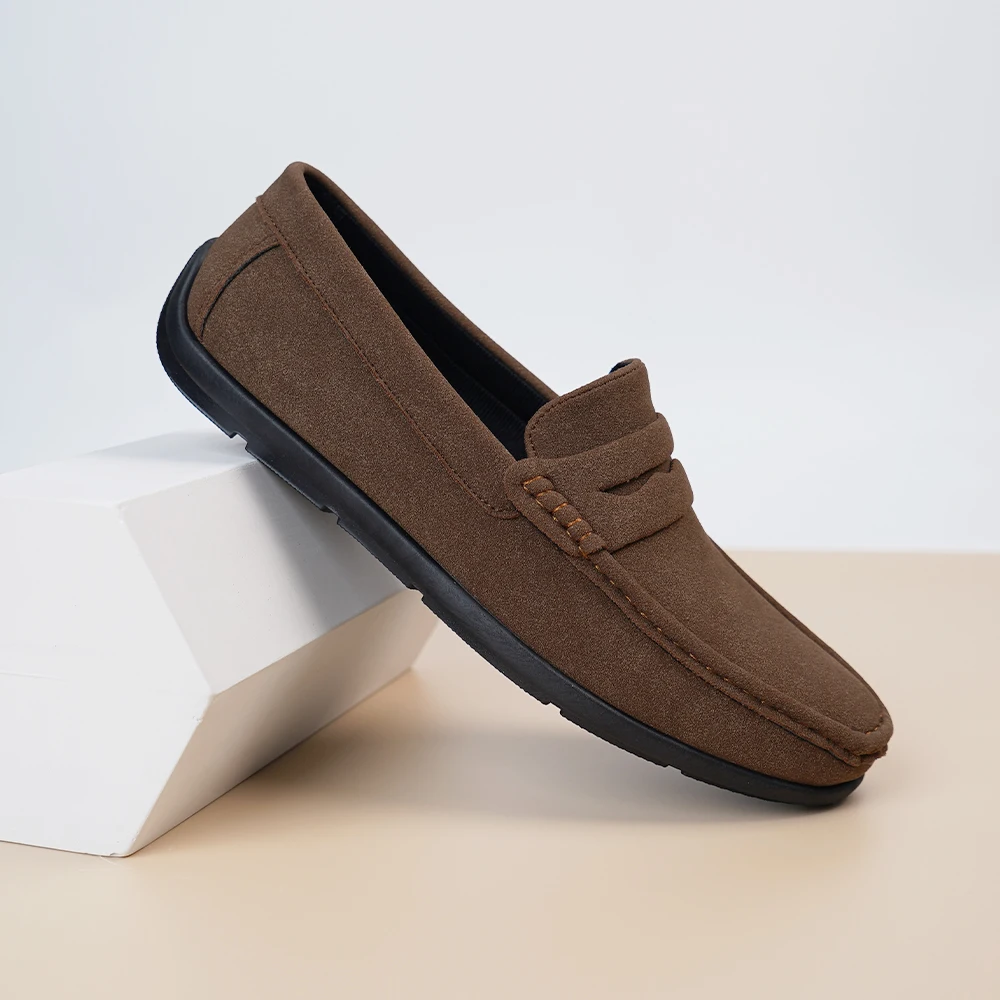 

Модные замшевые мужские лоферы, удобная мужская повседневная обувь, легкие мужские топсайдеры, туфли без шнуровки для ленивого вождения, мокасины