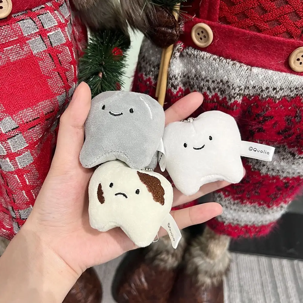 Cartoon Teeth Plush Keychain Fashion Toothbrush Plush Stuffed Care for Teeth Pendant Toothpaste Virus Pendant Bag Hanging