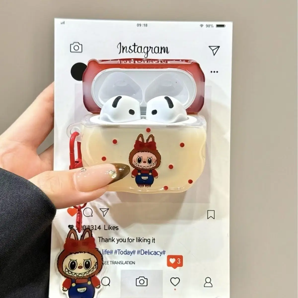 Cartoon Cute Tooth Raking Cloth Pendant For Apple Airpods4 Case Airpodspro Earphone Case Christmas Gift