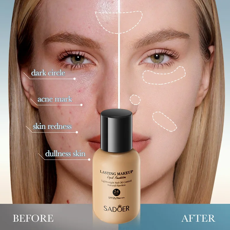 Liquid Foundation High Coverage Make-up Basis dauerhafte Concealer BB Creme wasserdichte Öl kontrolle Gesicht Foundation Make-up Kosmetik