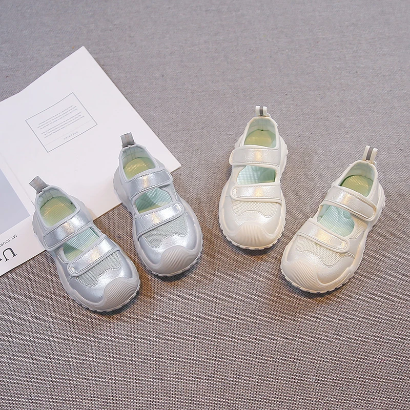 

Kids Casual Shoes Breathable Versatile Children Sports Shoes Korean Style 2026 Brand New Girls Tennis Shoes Double Hook&loop