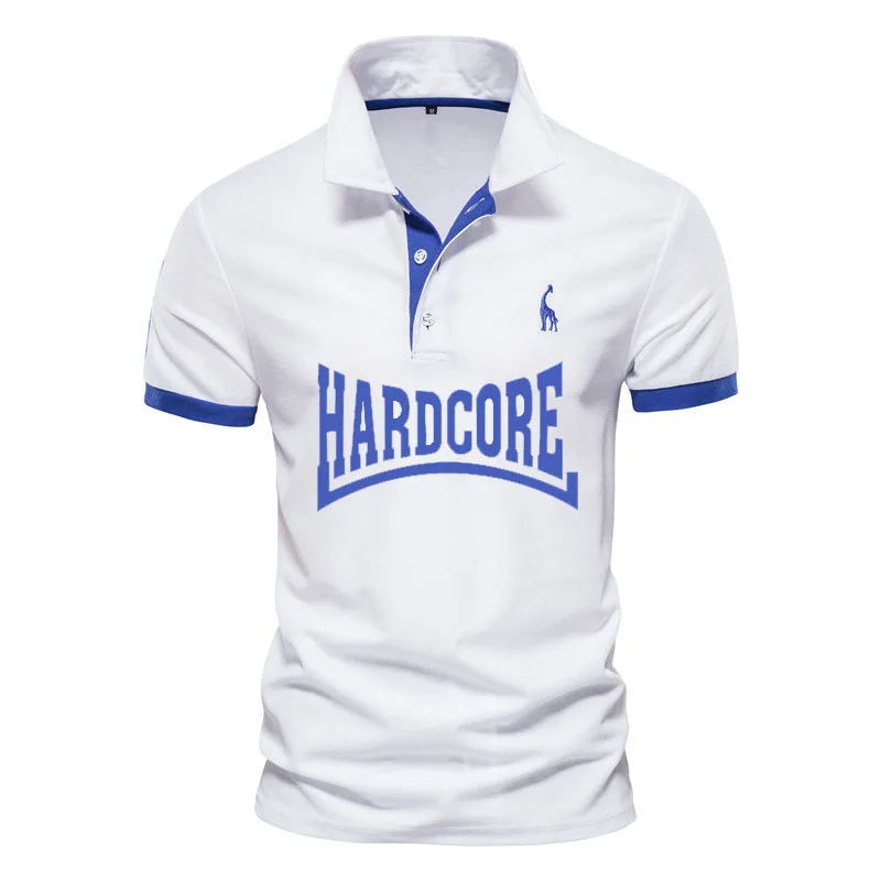 Hardcore print men's Polo shirt Luxury men's golf shirt Fat people POLO shirt lapel oversized T shirt Summer men's short sleeve