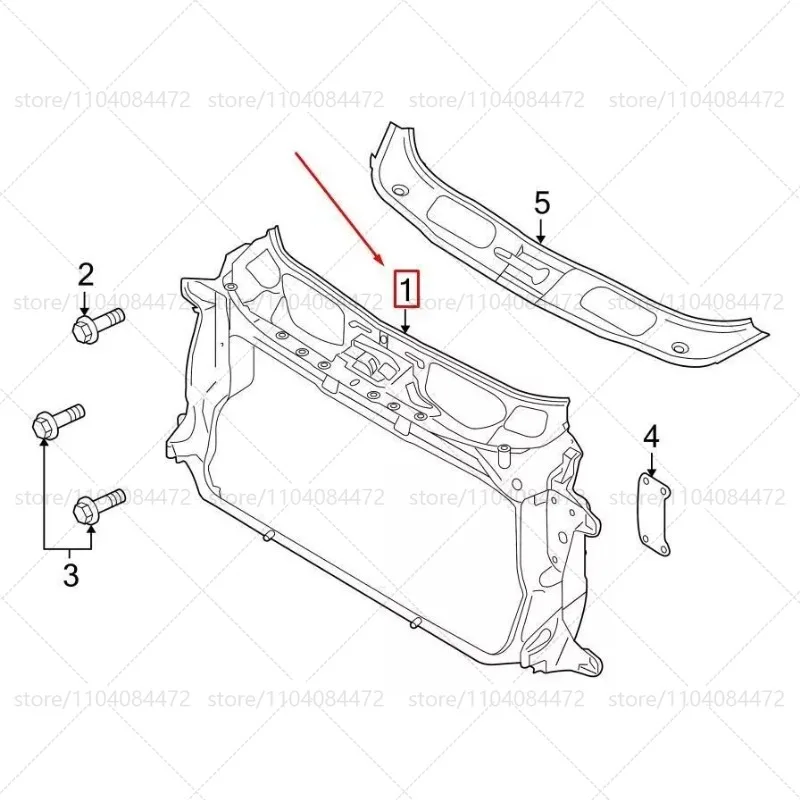 For Porsche 2014-2016 Panamera 970.2 Radiator Bracket Water Tank Frame Condenser Bracket OEM 97050448101