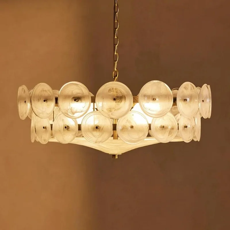 

Modern Trendy Glass Art Gold Chrome Ceiling Chandeliers Led Lights Hanging Lamps Suspension Luminaire Lighting for Dinning Room