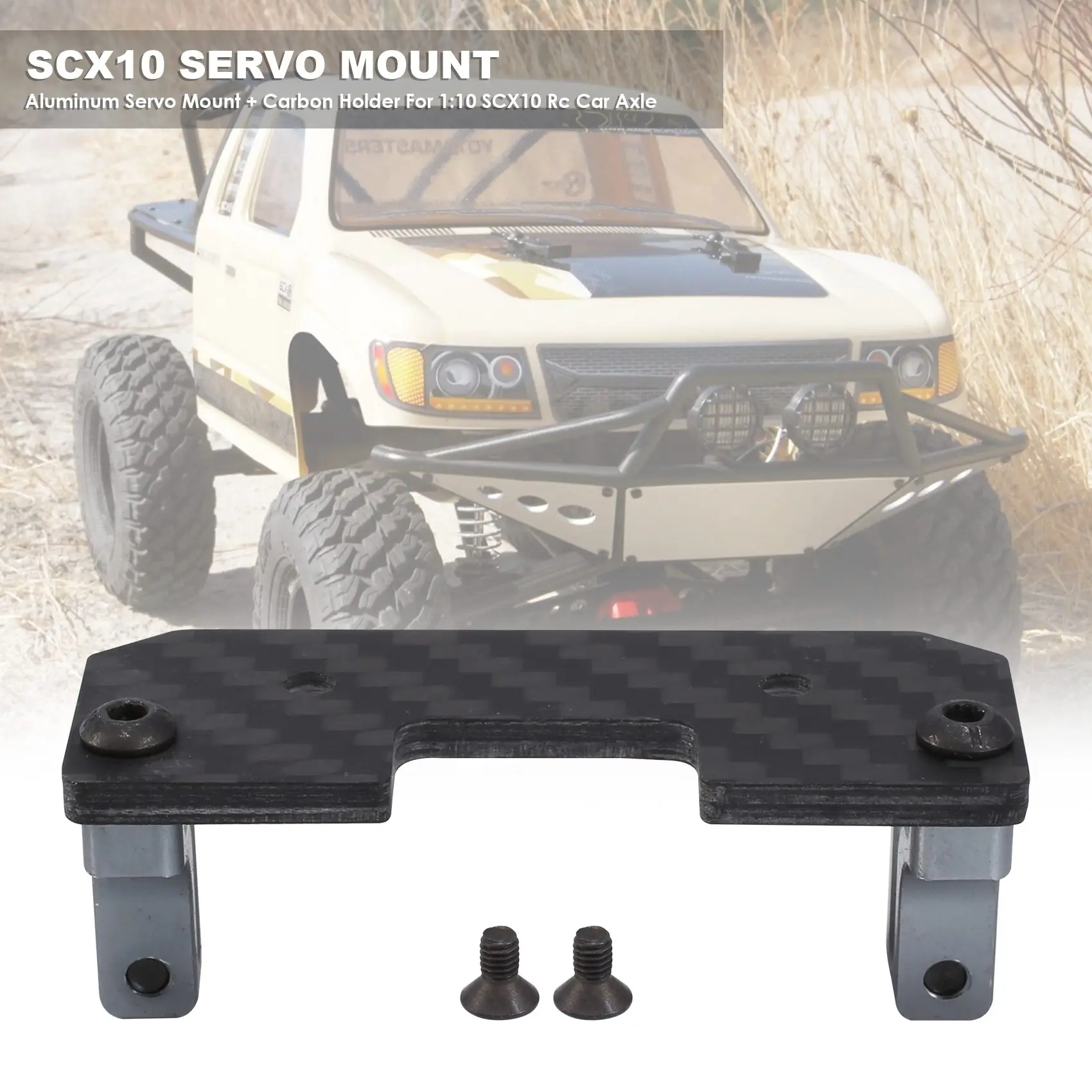 AC52-Aluminium Servo Mount + Carbon Houder Voor 1:10 AXIALE SCX10 Rc Auto As