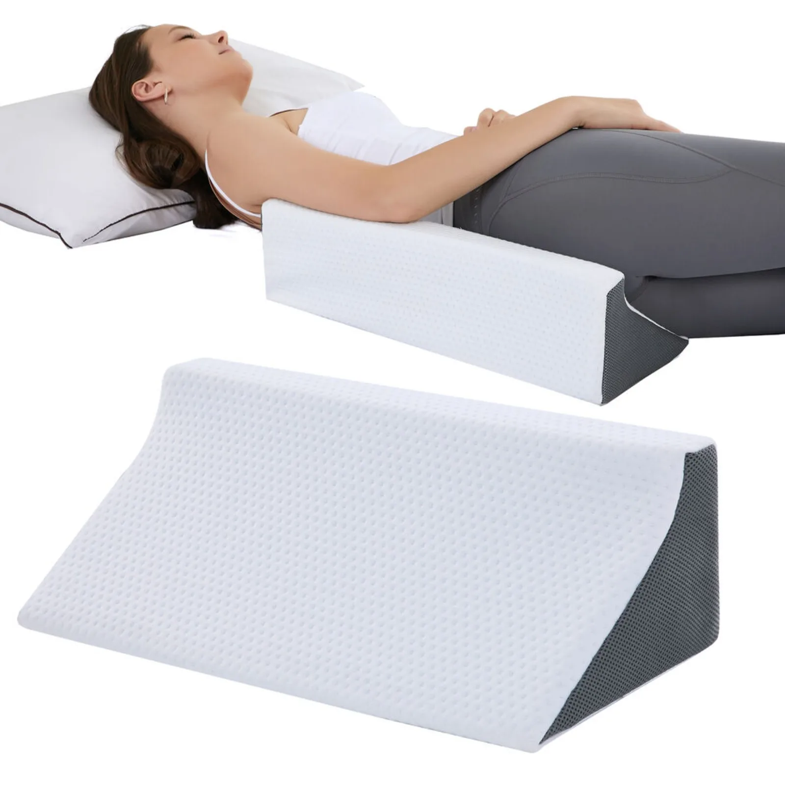 US 20*10*6 inch Memory Foam Wedge Pillow with Washable Protector & Cooling Sleep Pillow-