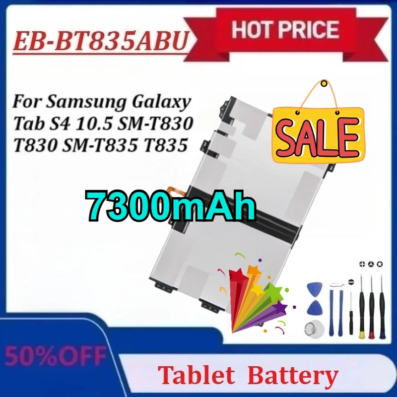 

Новый сменный аккумулятор для планшета EB-BT835ABU 7300 мАч для Samsung Galaxy Tab S4 10,5 SM-T835 T835 SM-T830 T830