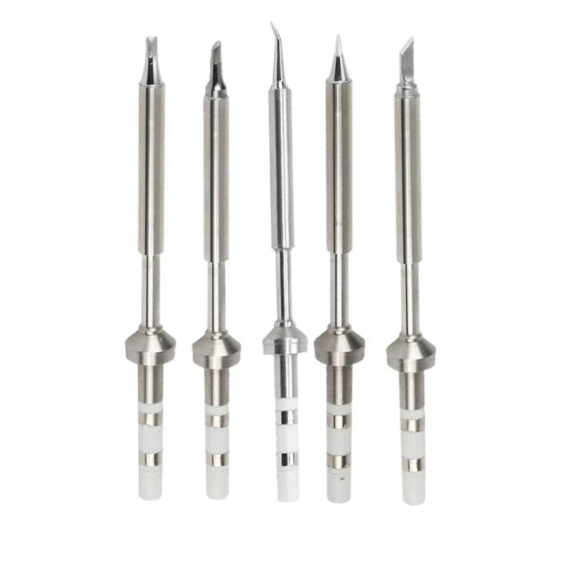 5PCS Soldering Iron Tips,TS100 Series Rapid Heating Replacement Tip For Pinecil TS100 TS101 Soldering Iron