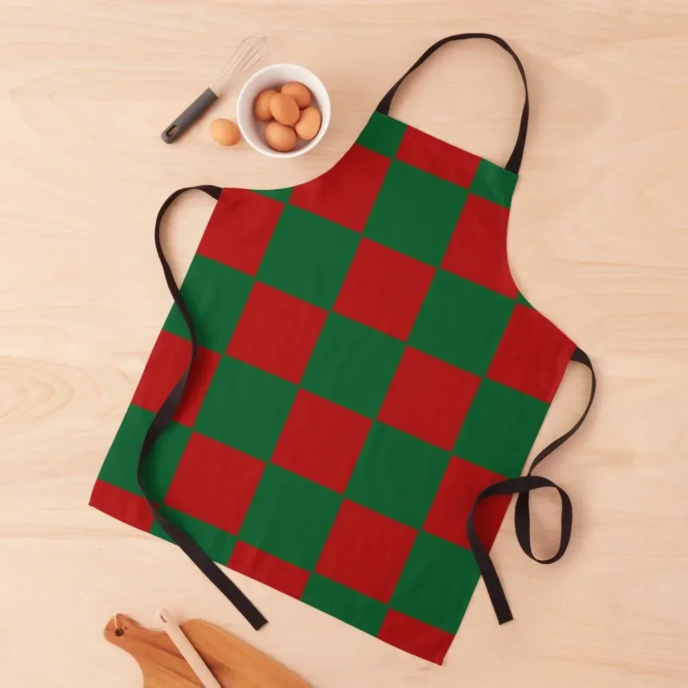 Ireland County Mayo Colours - Beautiful Checked Design Red & Green Apron For Men Apron
