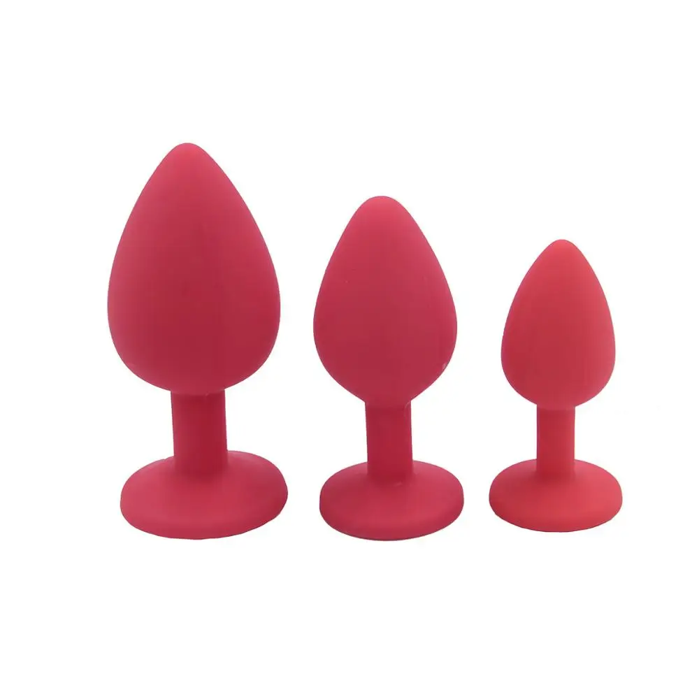 S/M/L Silicone Female Soft Anal Butt Plug Vaginal anus With Crystal Gemstone Smooth Touch Sex Toys for Women Men Gay