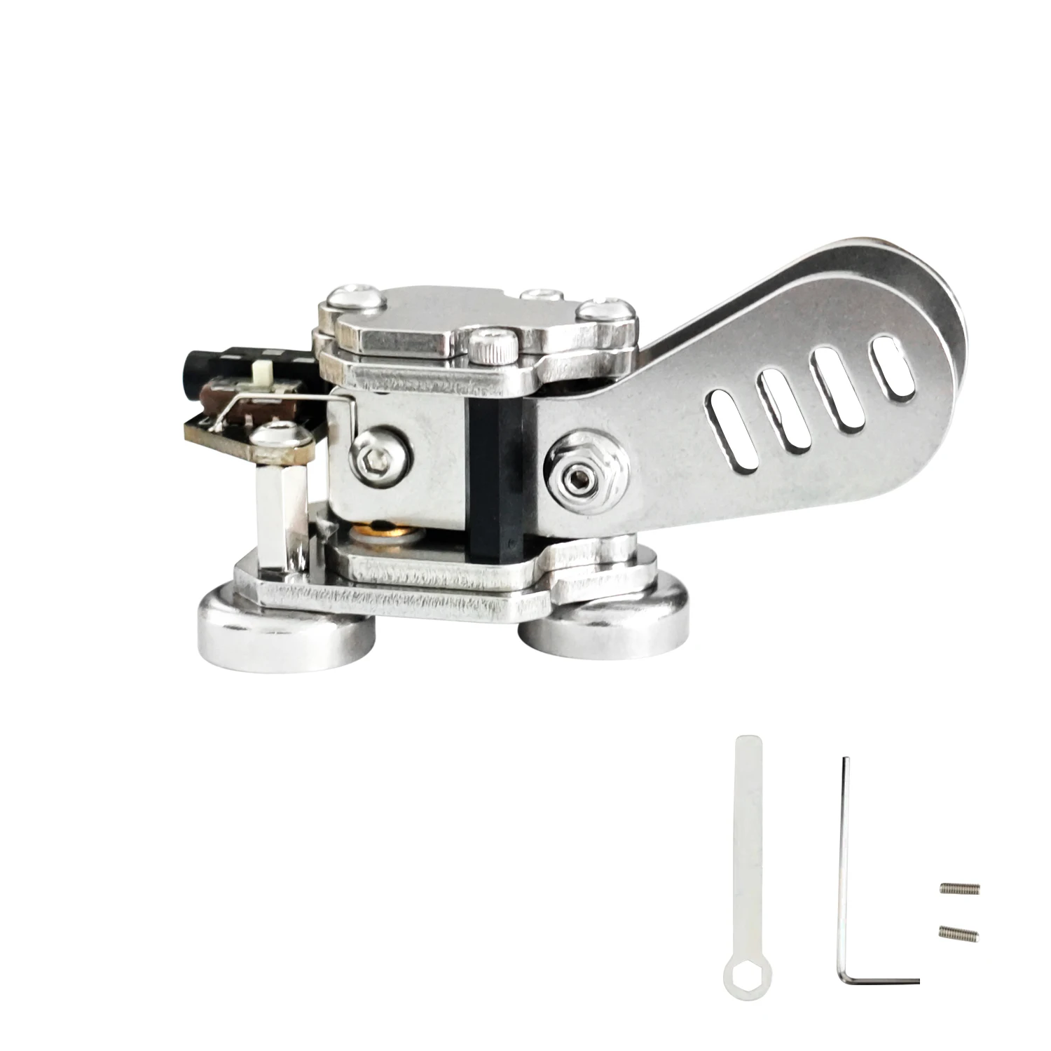 مفتاح CW صغير أوتوماتيكي - راديو HAM إرسال برمز برمز مورس مجداف مزدوج مع جسم من الفولاذ المقاوم للصدأ ثلاثة نيوديميوم ماج