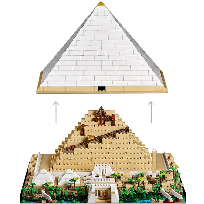 In magazzino 1476 pezzi la grande piramide di Giza modello Building Block Set compatibile 21058 mattoni assemblati fai da te giocattoli per bambini regalo di compleanno