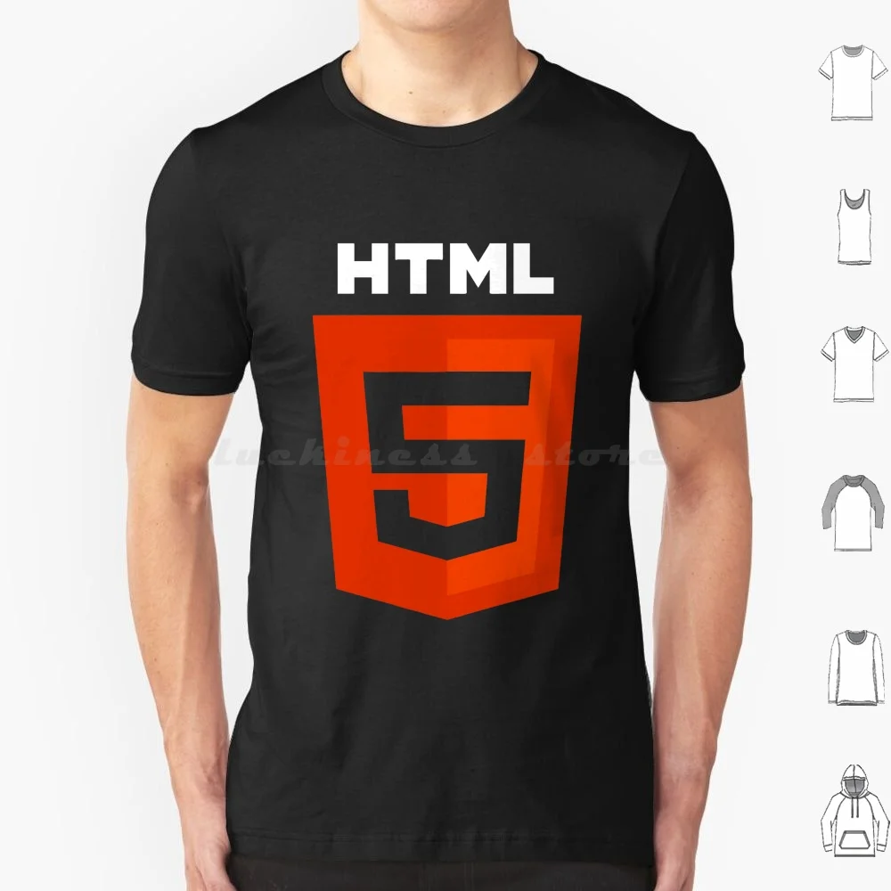 Html 5 T Shirt Cotton Men Women DIY Print Html 5 Html Html5 Developing Javascript Css Xml Frontend Developer