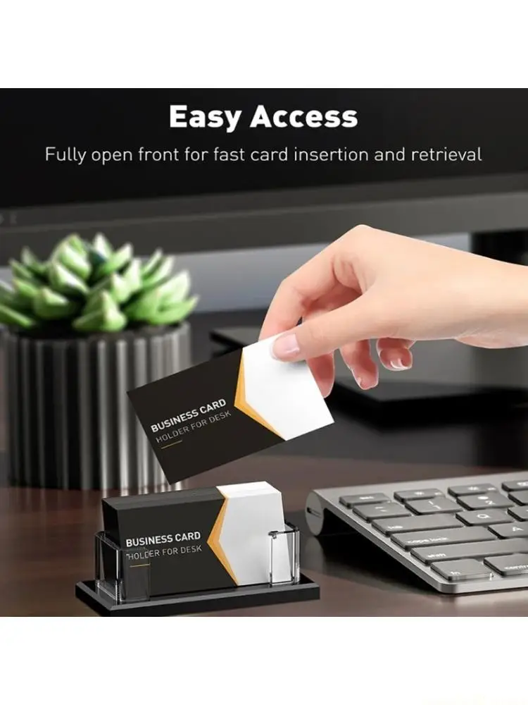 

Clear Acrylic Business Card Stand For Office Desk Management 4.52x1.96Inch