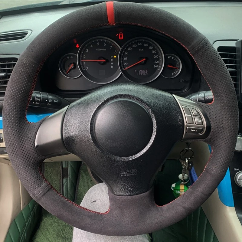 

Оплетка на руль автомобиля, Ручное шитье, замша, кожа для Subaru Forester, Impreza, Legacy, meca, аксессуары для интерьера автомобиля
