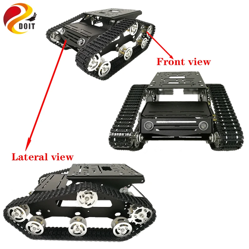 Metal Tank Chassis Kit Y100 Smart Crawler Robot Platform 33GB-520 DC Motor Aluminum Alloy Wheel Plastic Track DIY Toy